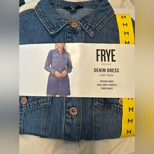 Frye Women's Denim Button Down Jean Dress Long Sleeve Sz M -NWT (Dec11)